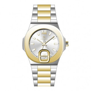 ساعة رجالي لويس ريفالLR25209 لونين ذهبي ميناء ابيض