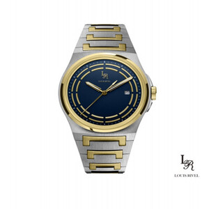 ساعة رجالي لويس ريفال 1215 لونين ذهبي ميناء ازرق