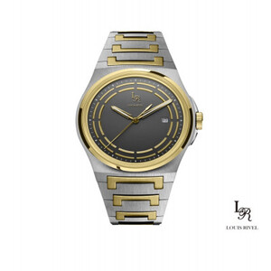ساعة رجالي لويس ريفال 1215 لونين ذهبي ميناءرصاصي