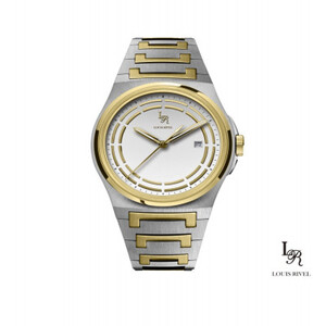 ساعة رجالي لويس ريفال 1215 لونين ذهبي ميناء ابيض