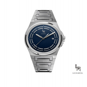 ساعة رجالي لويس ريفال 1215 فضي ميناء ازرق