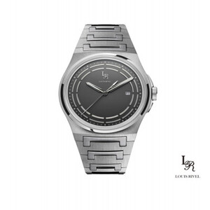 ساعة رجالي لويس ريفال 1215 فضي ميناء رصاصي
