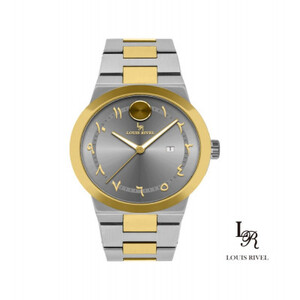 ساعة رجالي لويس ريفال 2437 لونين ذهبي ميناء رصاصي