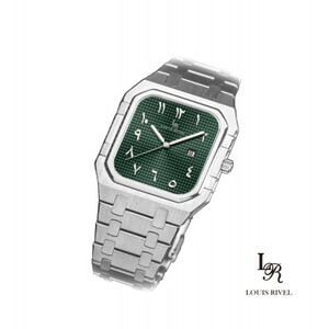 ساعة رجالي لويس ريفال 2529 فضي ميناء اخضر