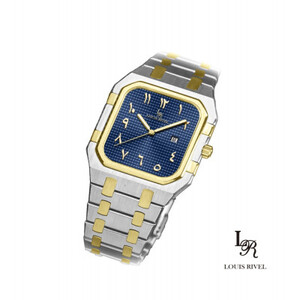ساعة رجالي لويس ريفال 2529 لونين ذهبي ميناء ازرق