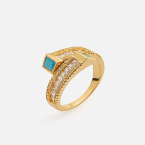 ‎ خاتم نسائي مميز باللون الذهبي